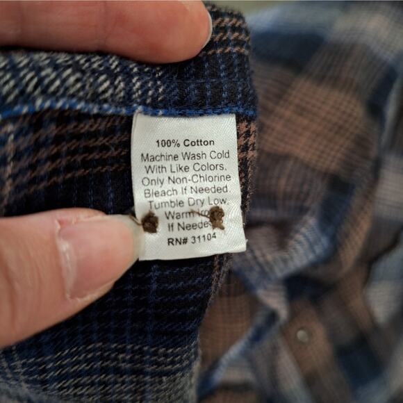 Lot of 3: Men's Cotton Flannel Shirts, M, Button Down, Long Sleeve, Blue, Gray - Picture 8 of 9